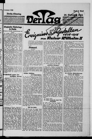 Der Tag vom 26.09.1922