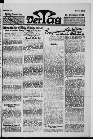 Der Tag vom 28.09.1922