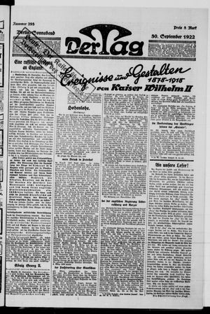 Der Tag on Sep 30, 1922