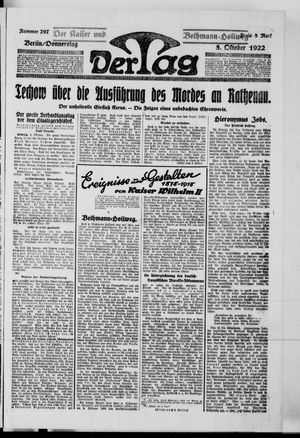 Der Tag vom 05.10.1922