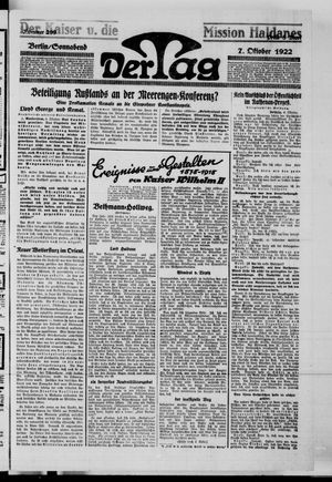 Der Tag vom 07.10.1922