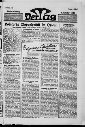 Der Tag vom 08.10.1922