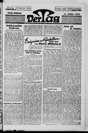 Der Tag vom 11.10.1922