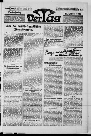 Der Tag vom 13.10.1922