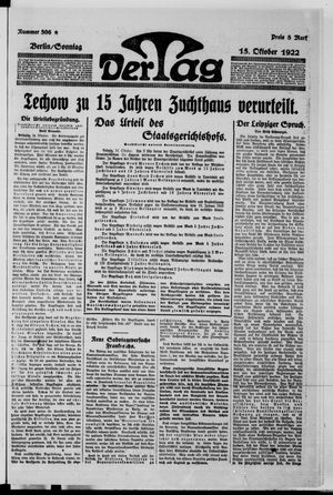 Der Tag on Oct 15, 1922
