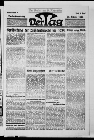 Der Tag on Oct 19, 1922