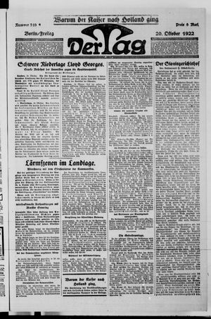 Der Tag vom 20.10.1922