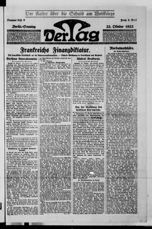 Der Tag vom 22.10.1922