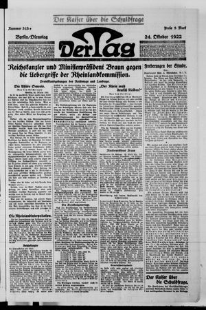Der Tag vom 24.10.1922