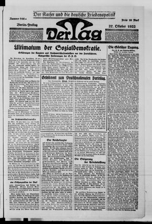Der Tag vom 27.10.1922