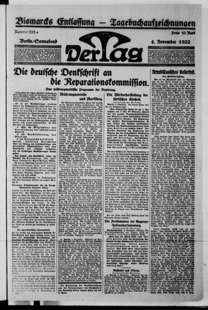 Der Tag on Nov 4, 1922