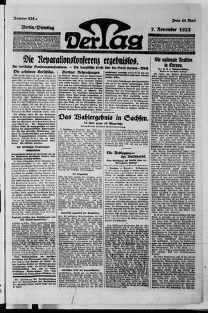 Der Tag on Nov 7, 1922