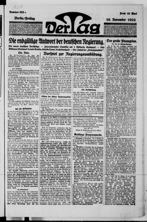 Der Tag vom 10.11.1922