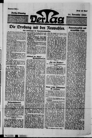 Der Tag on Nov 14, 1922