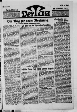 Der Tag on Nov 15, 1922