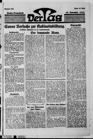 Der Tag vom 18.11.1922