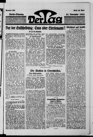 Der Tag vom 21.11.1922