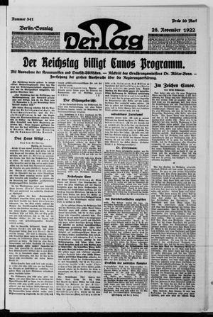 Der Tag vom 26.11.1922