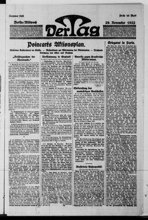 Der Tag vom 29.11.1922