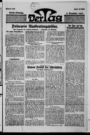 Der Tag on Dec 5, 1922