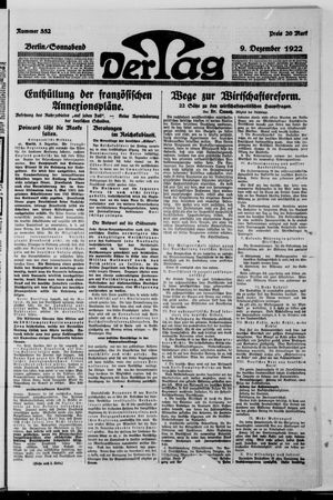 Der Tag vom 09.12.1922
