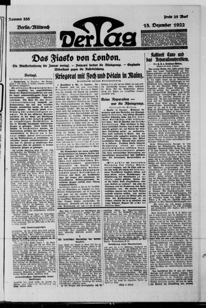 Der Tag vom 13.12.1922