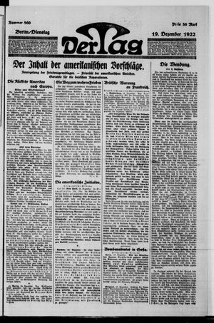 Der Tag on Dec 19, 1922