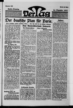 Der Tag vom 24.12.1922