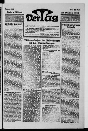 Der Tag vom 27.12.1922