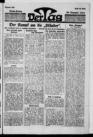 Der Tag vom 29.12.1922