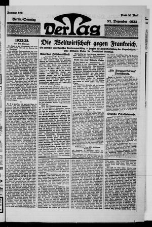 Der Tag vom 31.12.1922