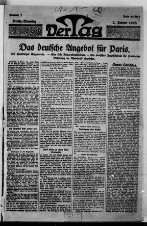 Der Tag vom 02.01.1923