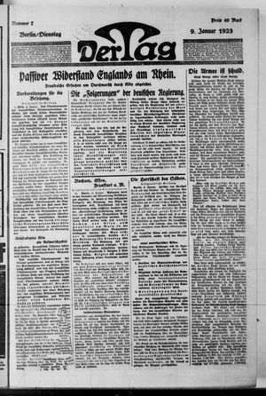 Der Tag vom 09.01.1923