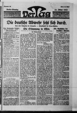 Der Tag vom 23.01.1923