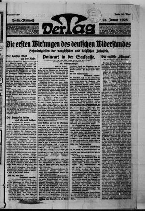 Der Tag on Jan 24, 1923