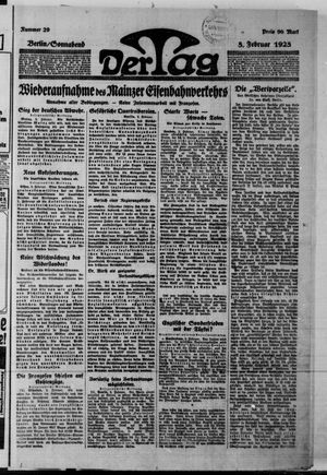 Der Tag vom 03.02.1923