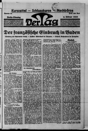 Der Tag vom 06.02.1923