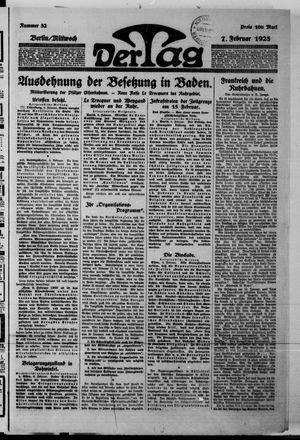 Der Tag vom 07.02.1923