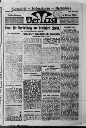 Der Tag on Feb 13, 1923