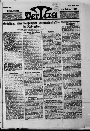 Der Tag vom 16.02.1923