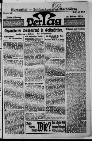 Der Tag vom 20.02.1923