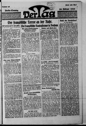 Der Tag vom 25.02.1923