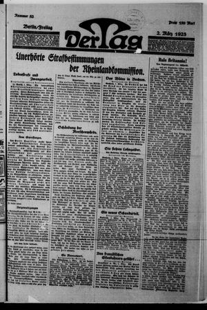 Der Tag on Mar 2, 1923