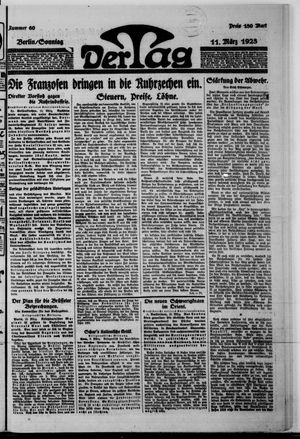 Der Tag vom 11.03.1923
