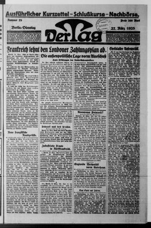 Der Tag vom 27.03.1923