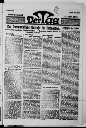 Der Tag vom 21.04.1923