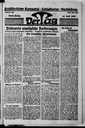 Der Tag vom 27.04.1923