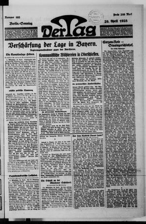 Der Tag vom 29.04.1923