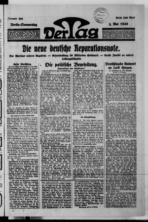 Der Tag vom 03.05.1923