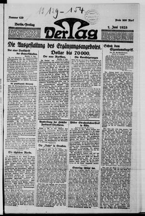 Der Tag vom 01.06.1923